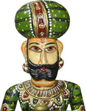 Lal Haveli Antique Indian Home Decor Handmade Painted Pair of Wooden Sculpture / Statue of Door Keeper Showpiece  -  76.2 cm