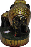 Lal Haveli Wooden Table Decor Mother & Baby Elephant Painted Showpiece  -  10.16 cm