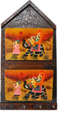 Lal Haveli Rajasthani Beautiful Wall Hanging Letter Box With Key Hanger Showpiece  -  47 cm
