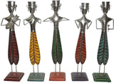 Lal Haveli Iron & Wood Embossed Painting Iron Decorative Musician Figurine Set of 5 Pieces Showpiece  -  42 cm