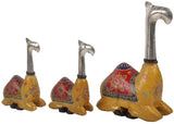 Lal Haveli Decorative Rajasthani Traditional Handmade 3pcs Camel Showpiece  -  20 cm