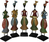 Lal Haveli Decorative Colorful Handmade Rajasthani Iron Musician Set Of 5 Pcs Showpiece  -  20.58 cm