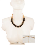 Voylla Voylla Bold And Trendy Necklace With Gold And Black Beads Alloy Necklace