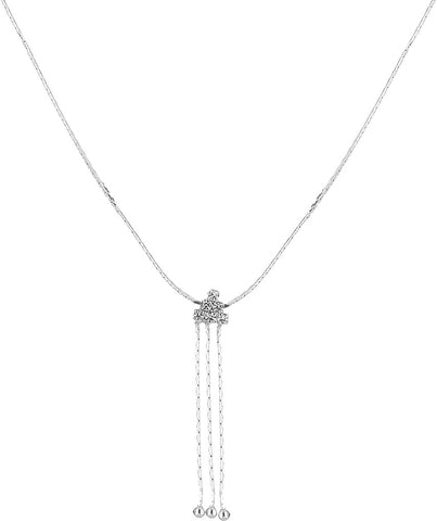 Voylla Cubic Zirconia Silver Plated Alloy Necklace