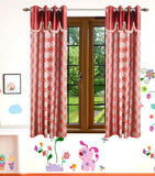 HomeeHub Polyester Multicolor Self Design Eyelet Window Curtain