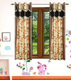 HomeeHub Polyester Multicolor Self Design Eyelet Window Curtain