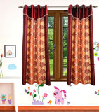 HomeeHub Polyester Multicolor Self Design Eyelet Window Curtain