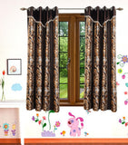 HomeeHub Polyester Multicolor Self Design Eyelet Window Curtain