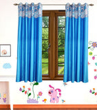 HomeeHub Polyester Multicolor Self Design Eyelet Window Curtain