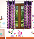 HomeeHub Polyester Multicolor Self Design Eyelet Window Curtain