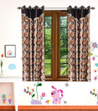 HomeeHub Polyester Multicolor Self Design Eyelet Window Curtain