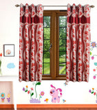 HomeeHub Polyester Multicolor Self Design Eyelet Window Curtain