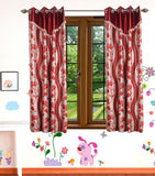 HomeeHub Polyester Multicolor Self Design Eyelet Window Curtain