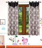 HomeeHub Polyester Multicolor Self Design Eyelet Window Curtain