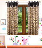 HomeeHub Polyester Multicolor Self Design Eyelet Window Curtain