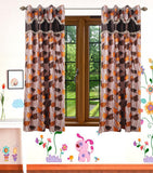 HomeeHub Polyester Multicolor Self Design Eyelet Window Curtain