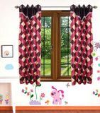 HomeeHub Polyester Multicolor Self Design Eyelet Window Curtain