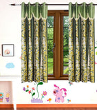 HomeeHub Polyester Multicolor Self Design Eyelet Window Curtain