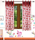 HomeeHub Polyester Multicolor Self Design Eyelet Window Curtain