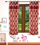 HomeeHub Polyester Multicolor Self Design Eyelet Window Curtain