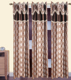 HomeeHub Polyester Multicolor Self Design Eyelet Door Curtain