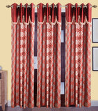 HomeeHub Polyester Multicolor Self Design Eyelet Door Curtain