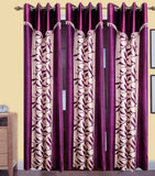 HomeeHub Polyester Multicolor Self Design Eyelet Door Curtain