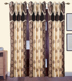 HomeeHub Polyester Multicolor Self Design Eyelet Door Curtain