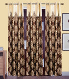 HomeeHub Polyester Multicolor Self Design Eyelet Door Curtain