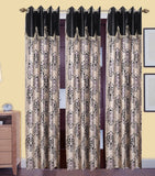 HomeeHub Polyester Multicolor Self Design Eyelet Door Curtain