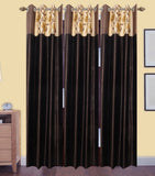 HomeeHub Polyester Multicolor Self Design Eyelet Door Curtain