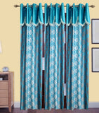HomeeHub Polyester Multicolor Self Design Eyelet Door Curtain