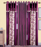 HomeeHub Polyester Multicolor Self Design Eyelet Door Curtain