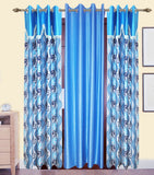 HomeeHub Polyester Multicolor Self Design Eyelet Door Curtain