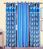 HomeeHub Polyester Multicolor Self Design Eyelet Door Curtain