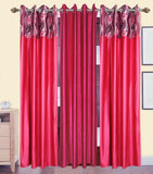 HomeeHub Polyester Multicolor Self Design Eyelet Door Curtain