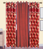HomeeHub Polyester Multicolor Self Design Eyelet Door Curtain