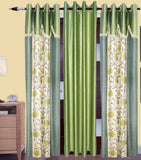 HomeeHub Polyester Multicolor Self Design Eyelet Door Curtain