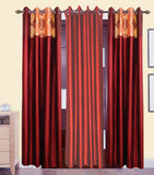 HomeeHub Polyester Multicolor Self Design Eyelet Door Curtain