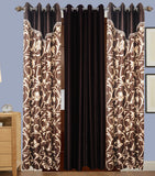 HomeeHub Polyester Multicolor Self Design Eyelet Door Curtain