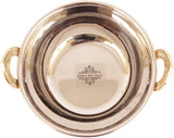 Indian Art Villa 2.1' X 6.0' X 2.0' Handmade High Quality Stainless Steel Copper Dish Serving Indian Food Daal Curry Karahi Kadai Wok Bowl Kadhai 0.5 L