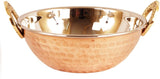 Indian Art Villa 2.1' X 6.0' X 2.0' Handmade High Quality Stainless Steel Copper Dish Serving Indian Food Daal Curry Karahi Kadai Wok Bowl Kadhai 0.5 L