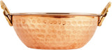Indian Art Villa 2.1' X 6.0' X 2.0' Handmade High Quality Stainless Steel Copper Dish Serving Indian Food Daal Curry Karahi Kadai Wok Bowl Kadhai 0.5 L