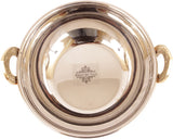 Indian Art Villa 2.3' X 6.9' X 2.3' Handmade High Quality Stainless Steel Copper Dish Serving Indian Food Daal Curry Karahi Kadai Wok Bowl Kadhai 0.7 L