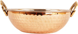 Indian Art Villa 2.3' X 6.9' X 2.3' Handmade High Quality Stainless Steel Copper Dish Serving Indian Food Daal Curry Karahi Kadai Wok Bowl Kadhai 0.7 L