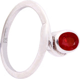 Indian Gems And Jewells Certified 2 Cts Sterling Silver Ruby Ring