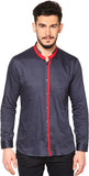 I Know Men's Solid Casual Dark Blue Shirt