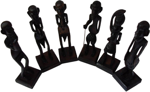 Artifa African Tribal Men Wooden Handmade Showpiece  -  16 cm