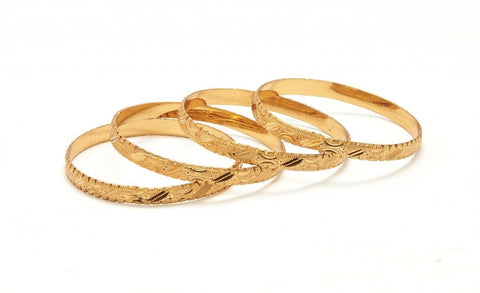 Adhira Alloy Yellow Gold Bangle Set