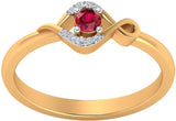 Jewels Of Jaipur Gold Ruby Yellow Gold 14 K Ring